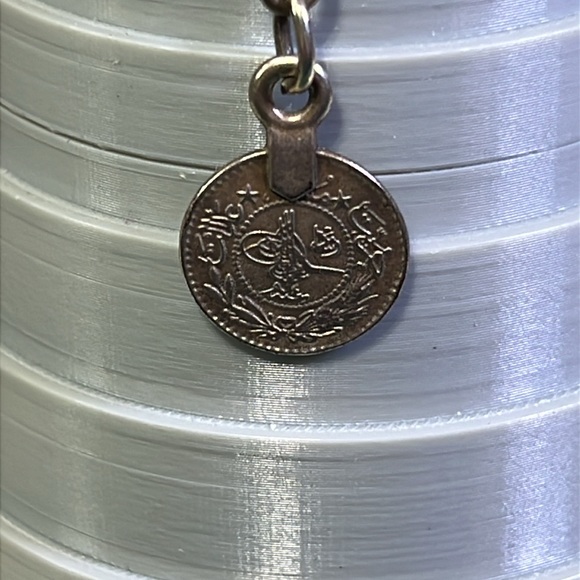 Ottoman Tibetan Turkish round coin silver bracelet. J hook clasp  6-7 inches - Picture 6 of 9